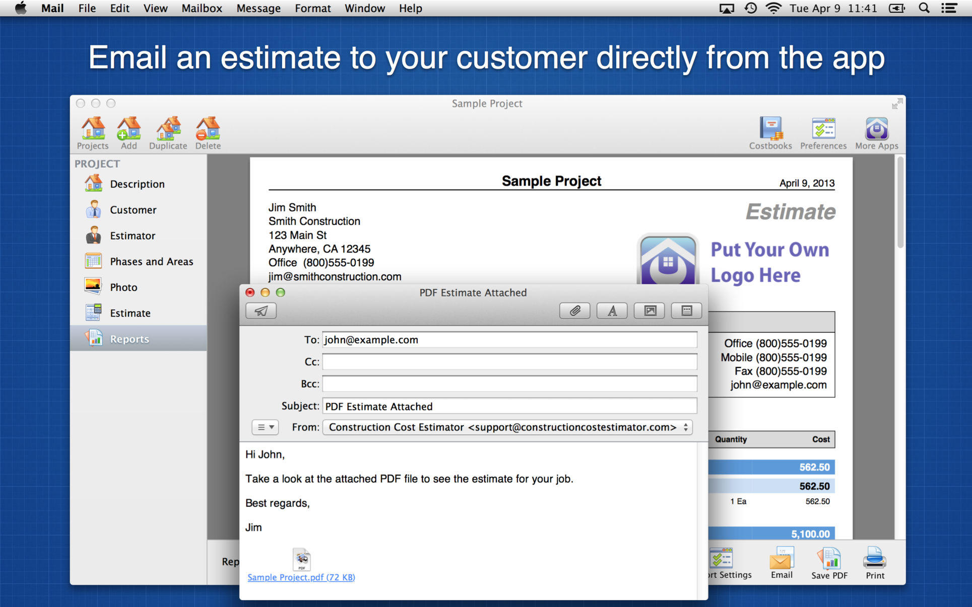 Construction cost estimator software for mac download